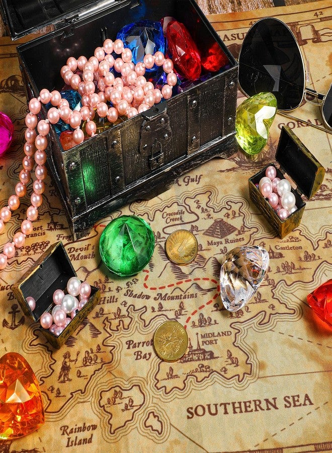 Tegeme 4 Pieces Pirate Treasure Map Adventure Vintage Treasure Map for Pirate Party Supplies, Halloween Party Supplies Accessory Home Decor, 17.7 x 13 Inch - Image 3